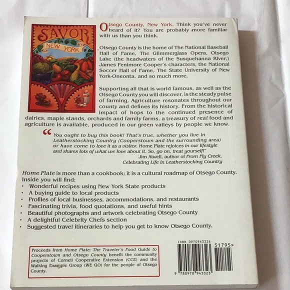 ☘️2/10.00☘️Home Plate Cooperstown “Home to Baseball “ travel/cook guide - Picture 2 of 16